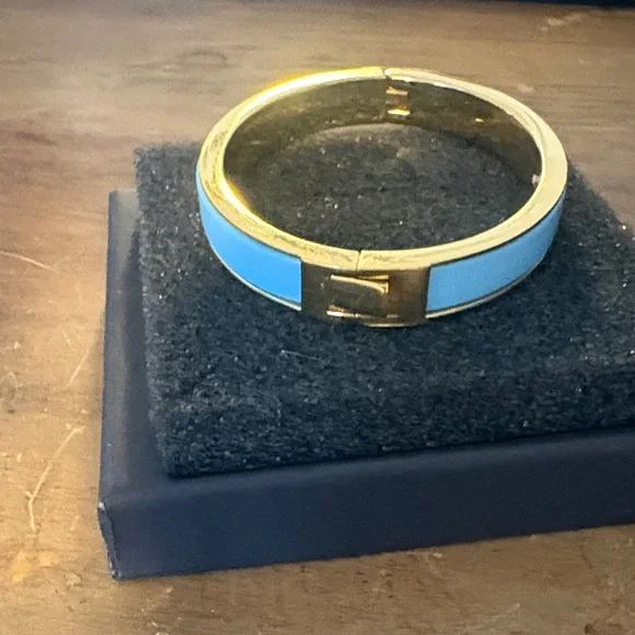 Blue and Gold Bangle Bracelet - Picture 2 of 3